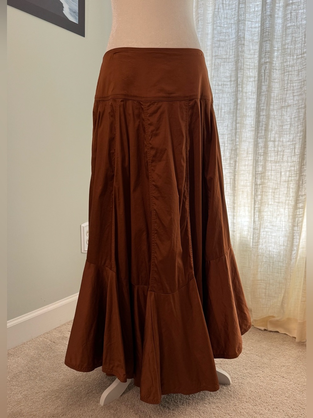 FARM Rio Brown Tiered Ruffle Maxi Skirt - Size Medium - Picture 3 of 10